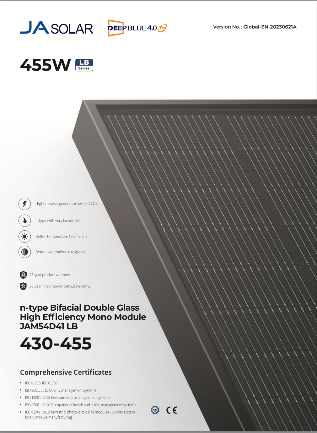 JASOLAR 445 szkło/szkło bifacialne, FULLBLACK