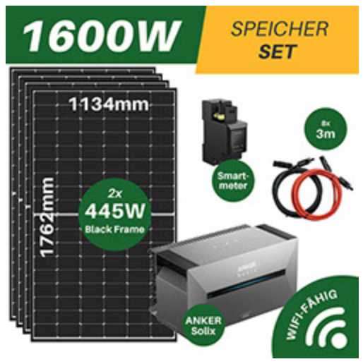 Elektrownie balkonowe 1600W w tym magazyn ANKER w tym wysyłka, 4x410W moduły słoneczne