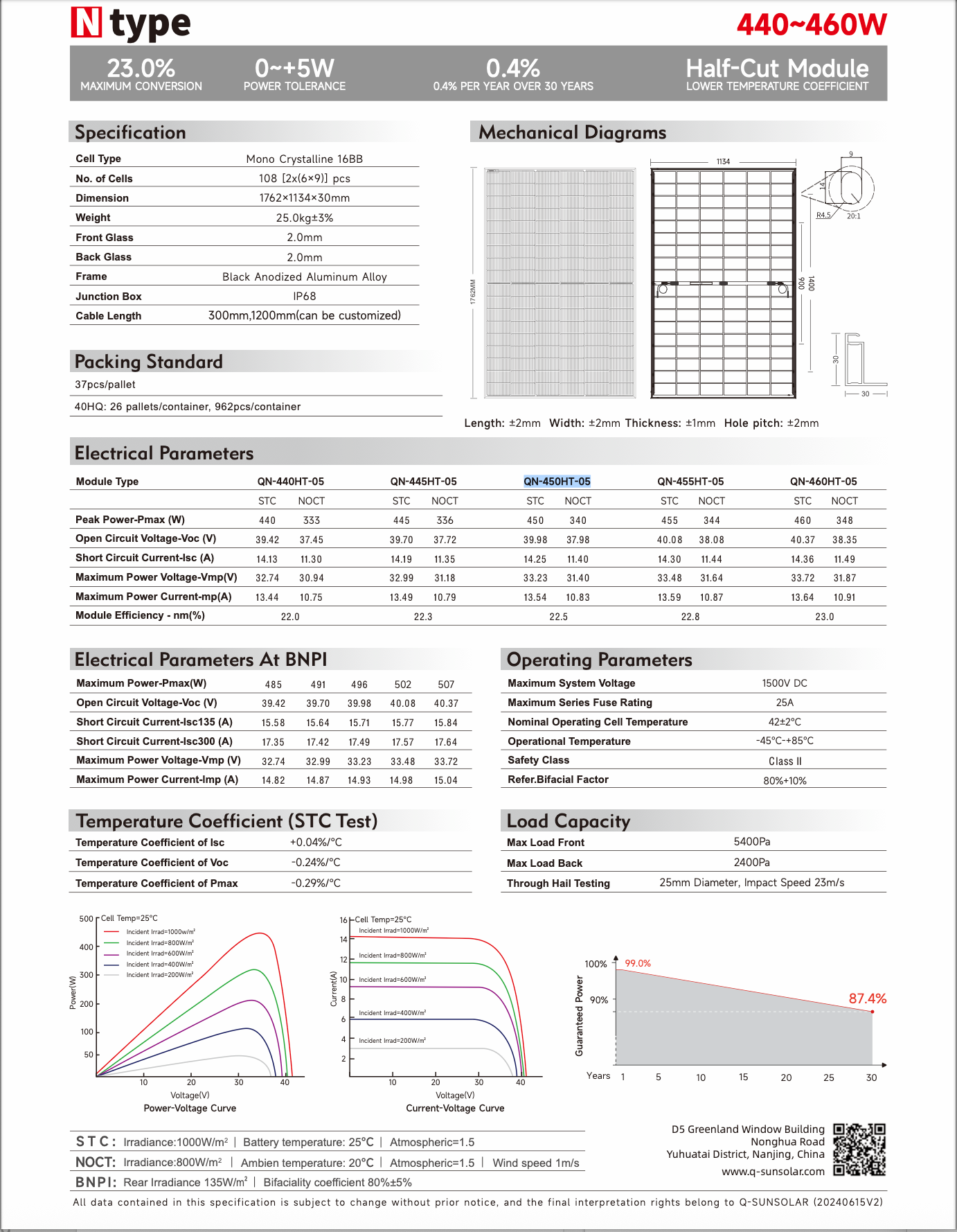 Q-SUN 450W Solarmodul  Glas/Glas/Bifacial FULLBLACK