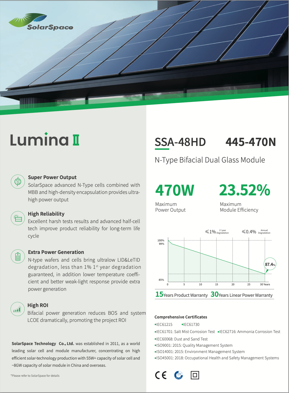 SolarSpace Lumina 465W FullBlack Glas/Glas/bifacial Solarmodul