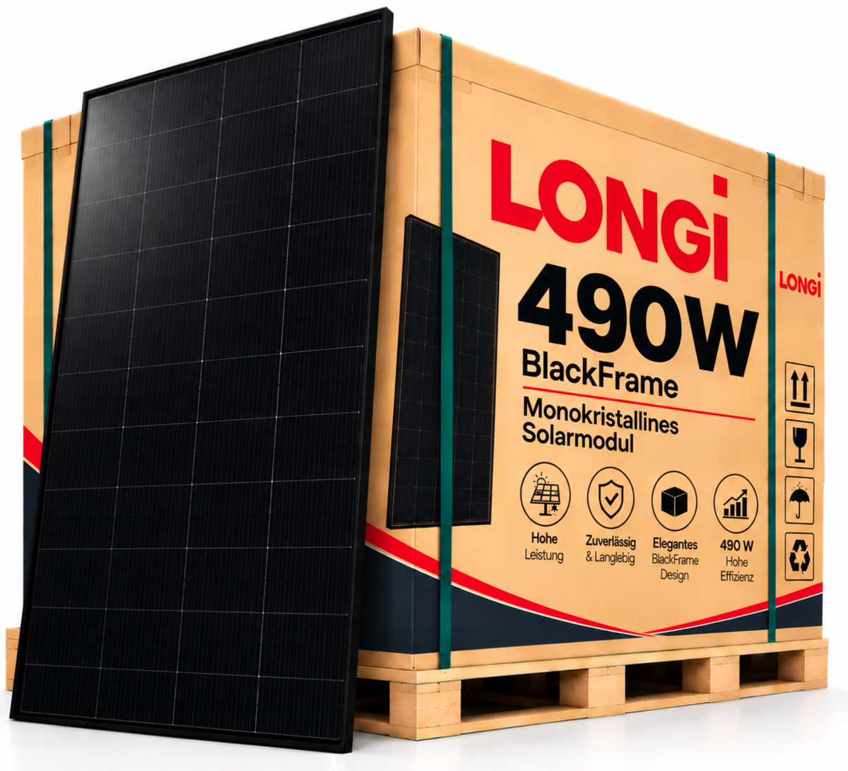 LONGI SOLAR 490W BlackFrame