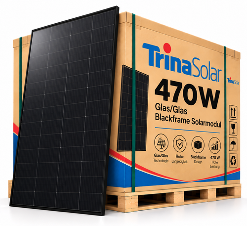 Trina Solar Glas/Glas Solarmodul 470W BlackFrame