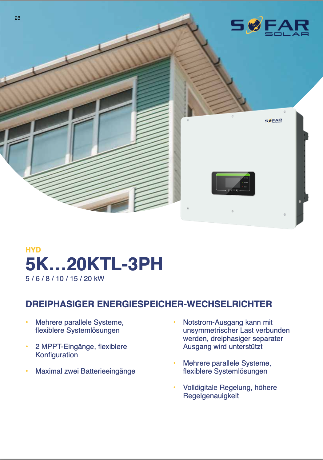 Falownik hybrydowy SOFAR SOLAR 20KW + magazyn 20kWh
